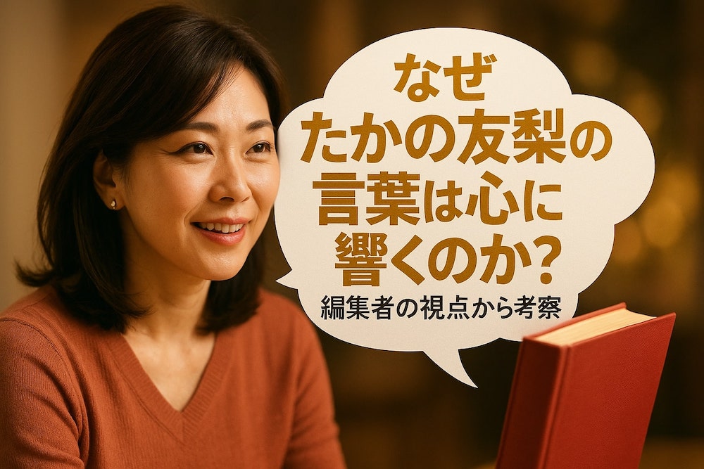 なぜたかの友梨の言葉は心に響くのか？編集者の視点から考察