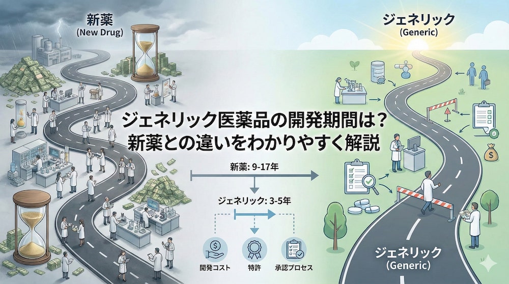 ジェネリック医薬品の開発期間は？新薬との違いをわかりやすく解説