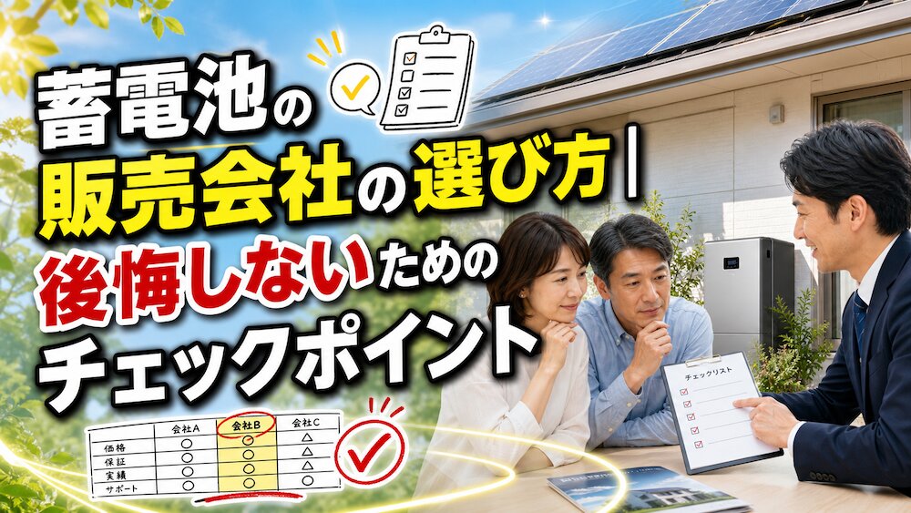 蓄電池の販売会社の選び方｜後悔しないためのチェックポイント